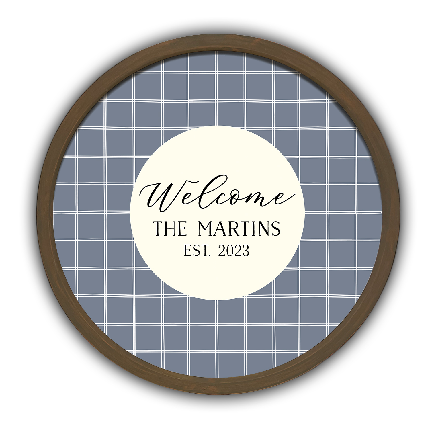Welcome Navy Plaid